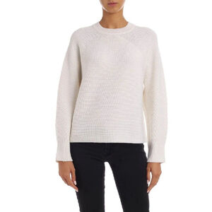 Diane von Furstenberg Axel White Pullover Merino Wool Sweater Women's Large